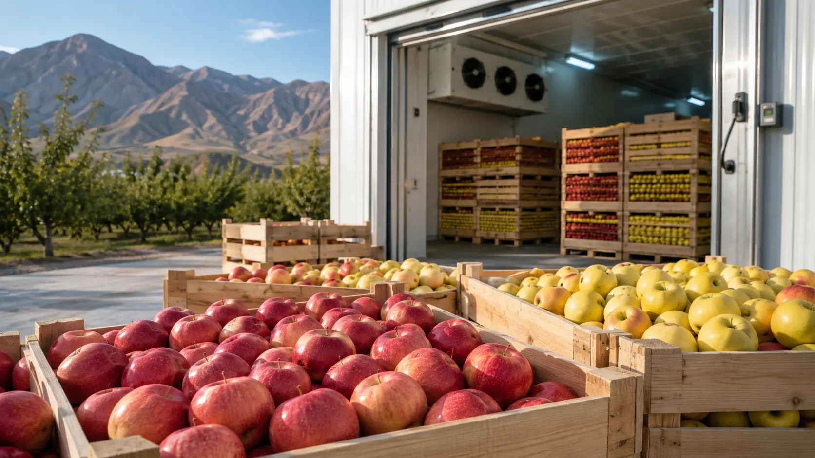 Conservation des pommes en chambre froide à Midelt — supervision température FrigoSmart